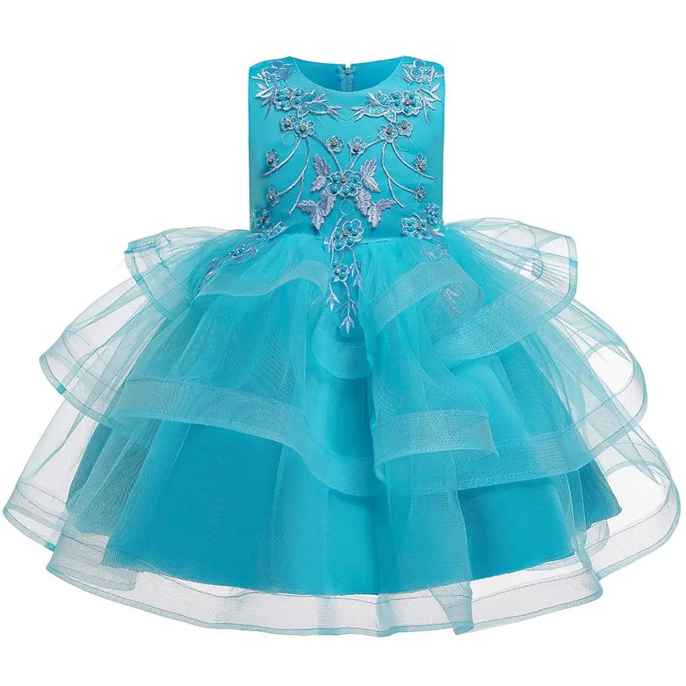 

2019 Summer Dance Dress Kids Dresses For Girls Princess Birthday Party Wedding Evening Fluffy Cake Elegant Temperament Toddler