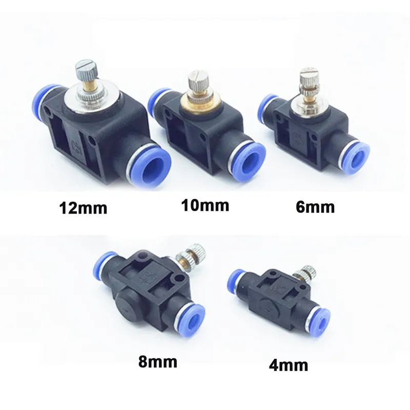 

Throttle Valve SA 4mm/6mm/8mm/10mm/12mm Air Flow Speed Control Valve Tube Water Hose Pneumatic Push In Fittings