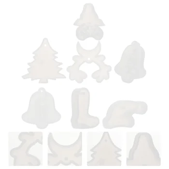 

7Pcs Crystal Epoxy Molds Practical Reusable Adorable DIY Accessories DIY Manual Molds Christmas Moulds for Home