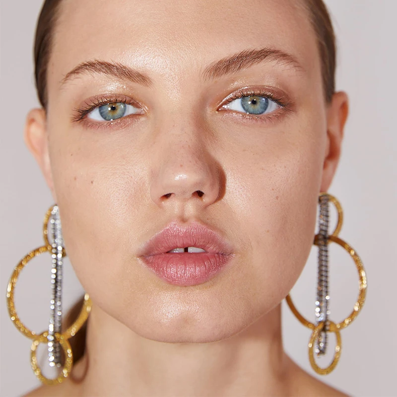 2019 Fashion Jewelry Earings European Multi-layer Circle Rhinestone Fringed Women's Retro Personality Popular Party Earrings | Украшения