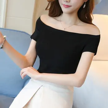 

RC22 2020 Women black Short Sleeve Shirt Top Garment