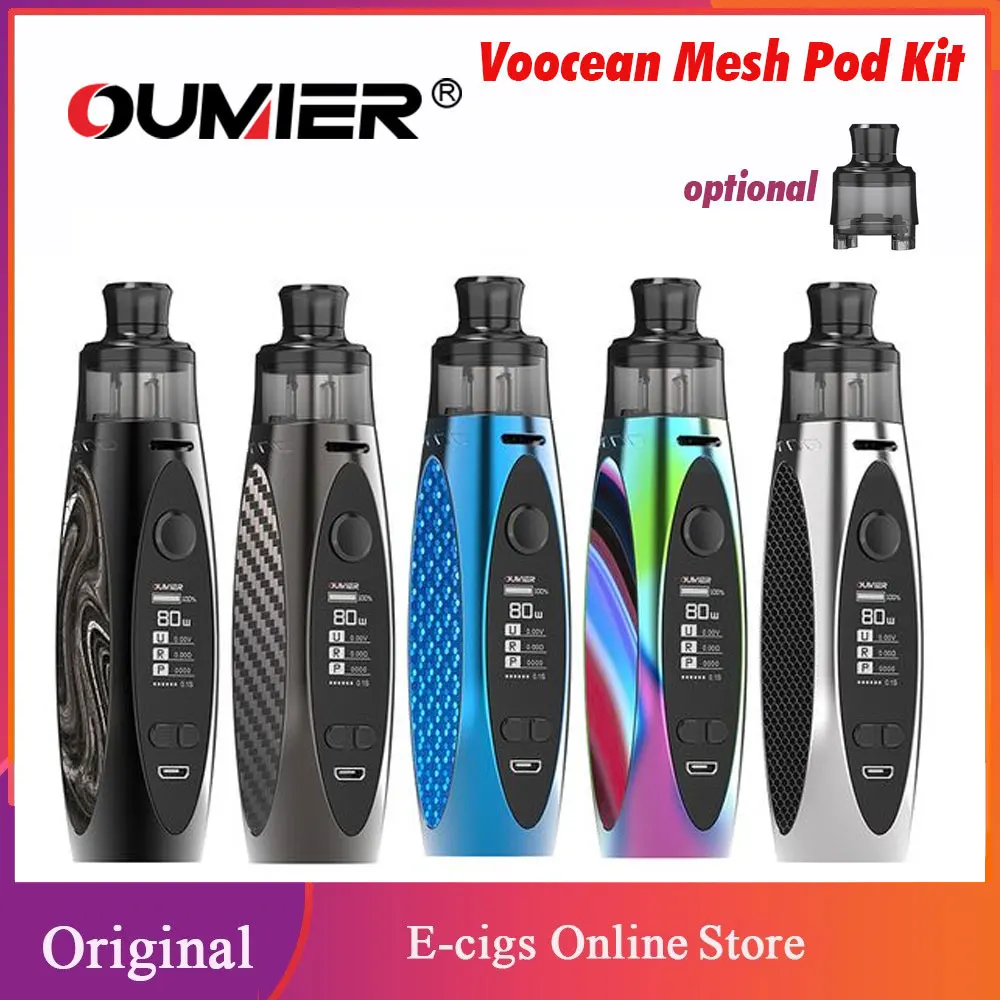 Vapersmd Store OUMIER Voocean 80W сетки Pod Комплект приведенный в действие 18650 Батарея w/ 4 мл