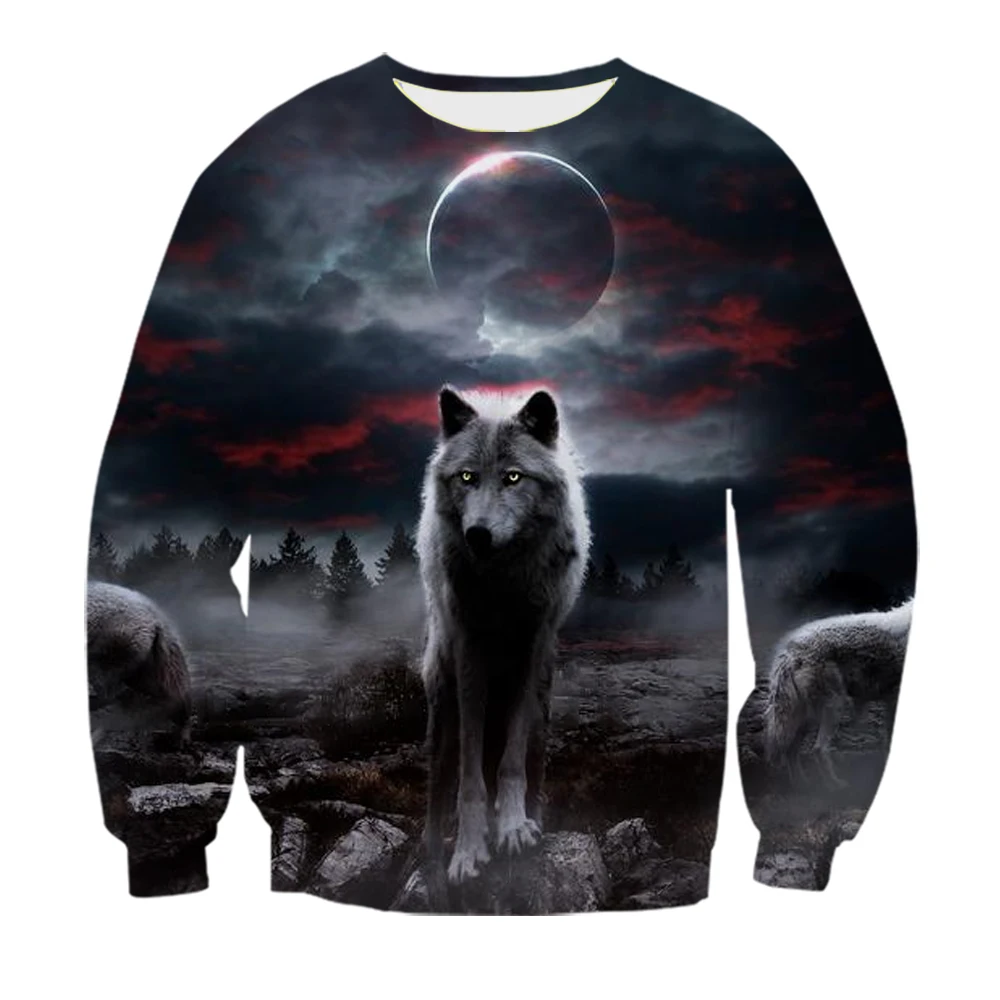 

New 3D Printing Galaxy Space Wolf Fashion Men Women Tracksuits Crewneck Hip Hop sweater Plus Size S-7XL harajuku