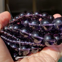 Natural Gemstone Beads for DIY Jewelry Crafting - Amethyst, Lava, Turquoise, Agate, Jade, Garnet, and Quartz (Purple Glass Crystal)