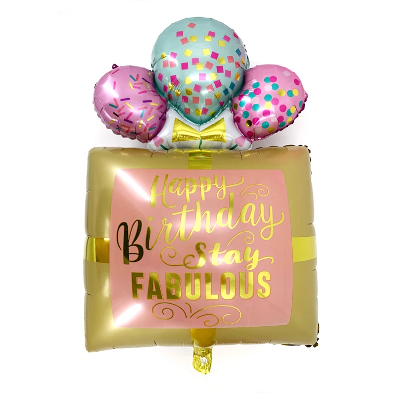 Ballons Joyeux Anniversaire Pour L Ete Fabuleux Glace Gateau Boite Cadeau Decorations De Fete Fournitures De Fete D Anniversaire Aliexpress