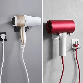 

Hair Dryer Organizer Holder Creative Wall Mounted Straightener Storage Rack Hanger Bathroom Shelf For Household Tool