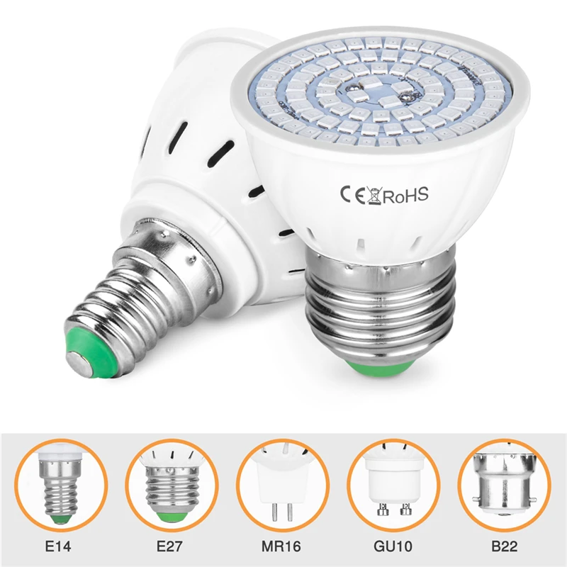 LED Grow Lamp Full Spectrum LED Plant Growth Lamp Indoor Lighting Grow Lights Bulb for Plants E27 E14 GU10 MR16 B22 220V grow light