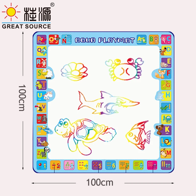 Magic Drawing Mat Doodle Mat Baby Square Magic Pens Stamps Set Painting Board Educational Toys for Kids100*100cm(30.37"*30.37")