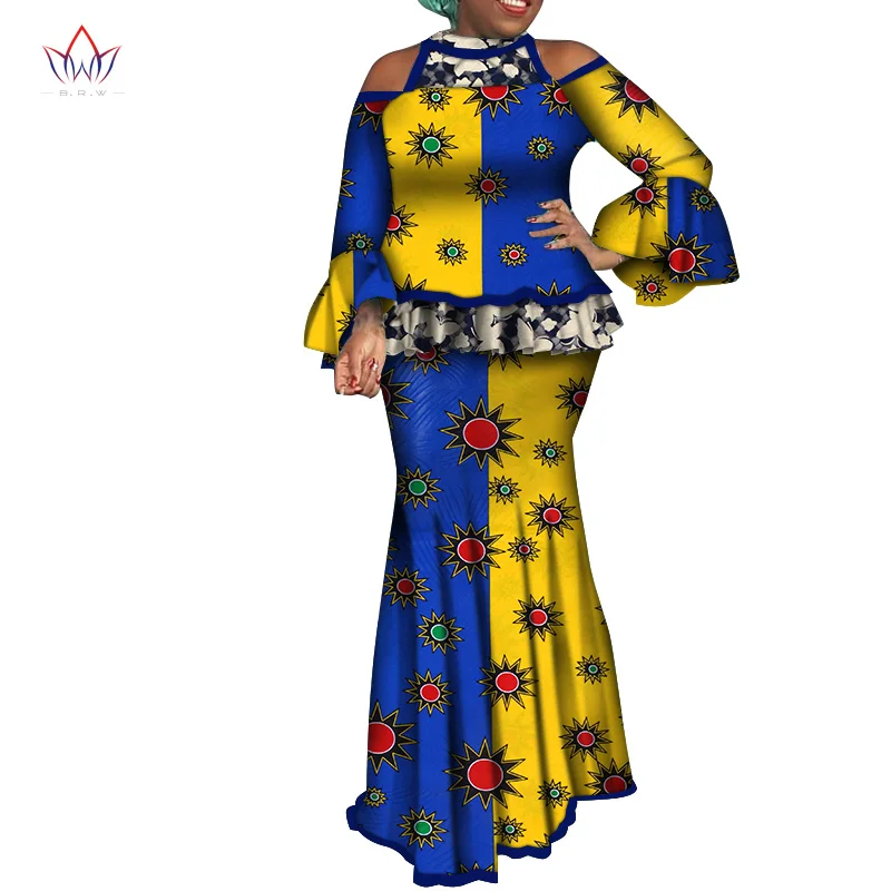 2019 африканская юбка, набор для женщин, африканская традиционная юбка и топ, Дашики пинт, восковые костюмы из двух частей, африканская одежда