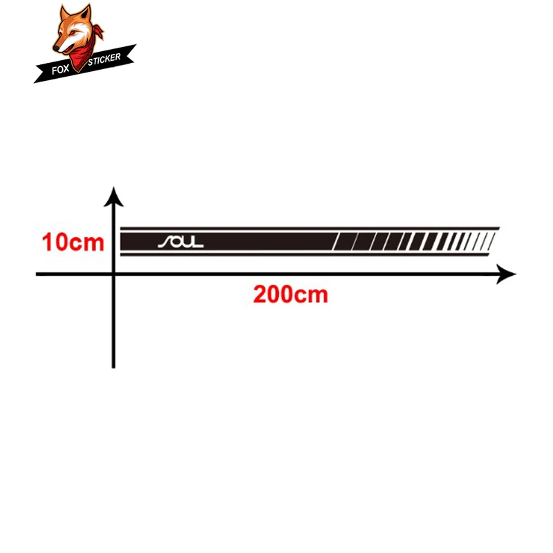 2 шт. наклейка для гоночного спортивного автомобиля s автомобильные боковые полосы боковые юбки графика виниловые наклейки для Kia Soul