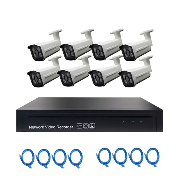 Evolylcam 4CH 8CH 5MP POE Kit H.265 System CCTV Security NVR P2P Onvif POE Outdoor Waterproof IP Camera POE Video Surveillance - Цвет: 8CH With Cable