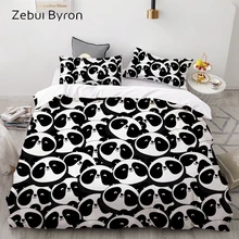 Комплект постельного белья для детей с объемным рисунком/для малышей, набор пододеяльников на заказ/King/Europe, комплект пододеяльников/одеял, черно-белая панда