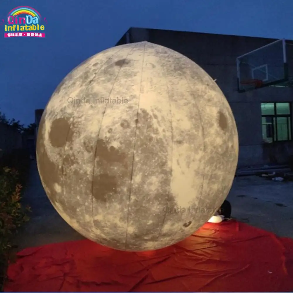Giant Decorative Concert Inflatable Lighting Moon Led Inflatable Earth Globe For Rental 2pcs rgbw zoom movinghead stage led wash lighting 36x10w rgbw focusing moving head wash zoom 4 in 1 led concert lighting