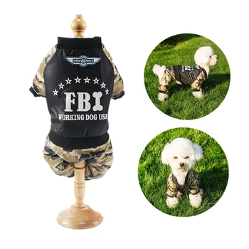 

FBI Camouflage Pet Dog Coat Winter Warm Dogs Jumpsuit Thicken Pet Clothes For Small Medium Dog Chihuahua Teddy Pet Costume S-XXL