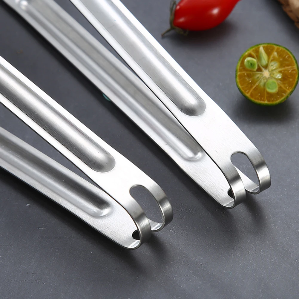 Food Tongs Kitchen Food Clips 20-40cm Portable Stainless Steel Kitchen Barbecue BBQ Meat Tongs Salad Steak Food Clip Large Size