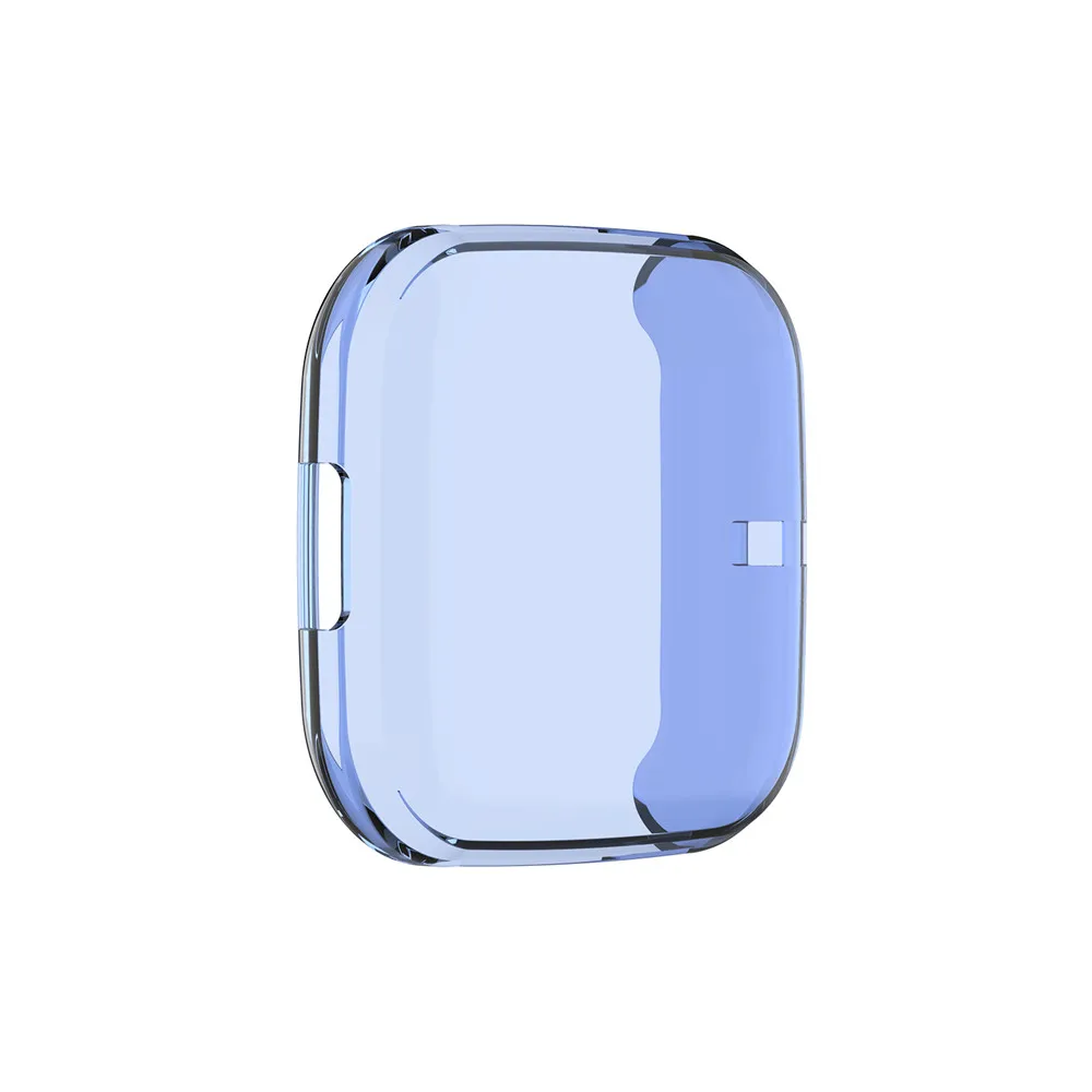 blue Мягкий ТПУ протектор 360 градусов защитный чехол для Fitbit Versa 2 Band Спорт Мода покрытие аксессуары экран защитный чехол - Цвет: blue