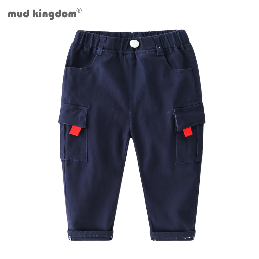 Mudkingdom Boys Cargo Pants Chino Solid Causal Cotton Trousers for Kids