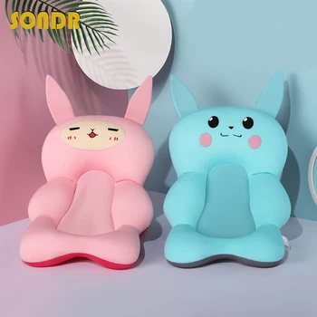 

SONDR Portable Baby Bathtub Seat Cartoon Style Folding Bath Tub Mat Babies Shower Support Cushion Infant Bath Stuff Bathroom