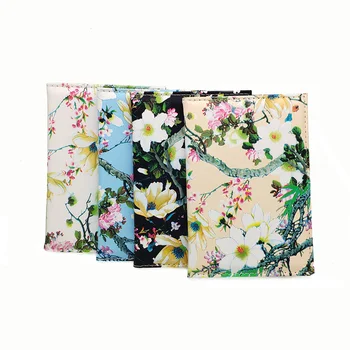 

Women's Color Printed Illustration Flowers Passport Covers PU Leather Beautiful Passport Wallet with ID Card Holder for Ladies