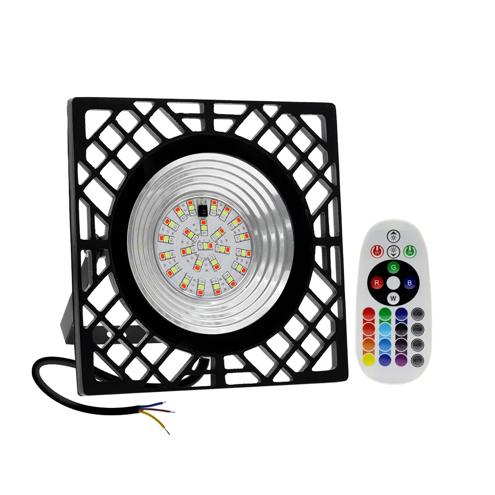 outdoor floodlight RGB LED Floodlight With Remote Control AC220V Outdoor Lighting IP66 Waterproof Led Spotlight Projector Streetlight Street Lamp garden security light Floodlights