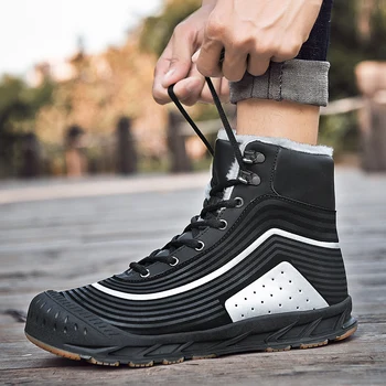 

men Boots platform Winter Shoes men plush Snow Boots Platform Keep Warm Ankle Winter Boots With Thick Fur Heels Botas Mujer