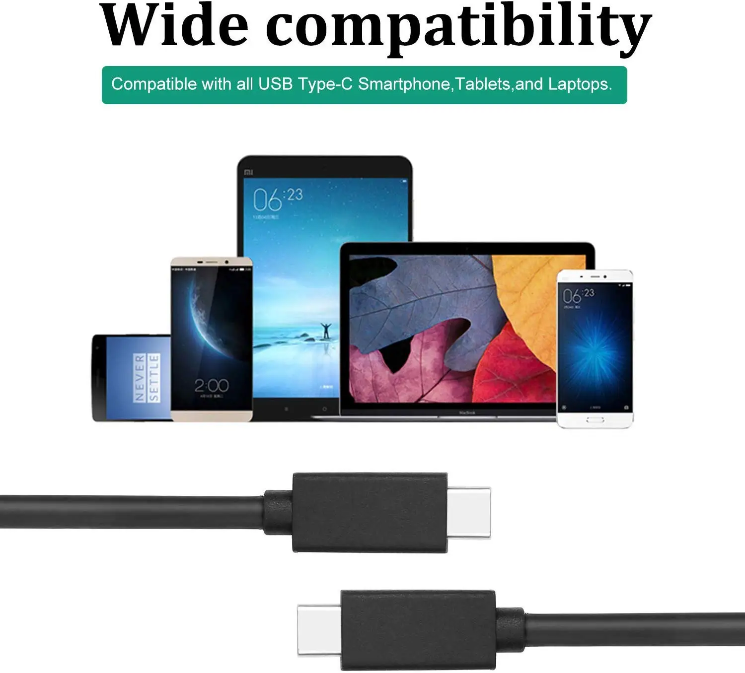 

PD Data Cable Type-C To USB C 3.1 for Samsung Huawei P30 Pro Mate30 OnePlus 7t Mac IPad Pro OPPO A9 VIVO Device Type-C Wire Cord