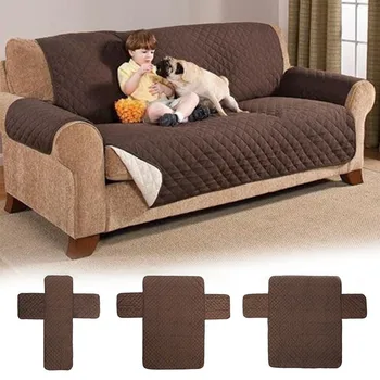 

Waterproof Quilted Sofa Cover Removable Pet Dog Kid Mat Armchair Furniture Protector Washable Armrest Couch Covers Slipcovers