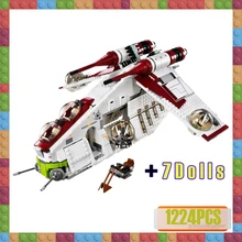Star 75021 Wars The Republic Gunship StarWars Building Blocks Compatible Lepines 05041 Set with Figures Bricks Children Toys star wars series the republic cruiser war 7665 building blocks 963pcs bricks compatible with legoings toys