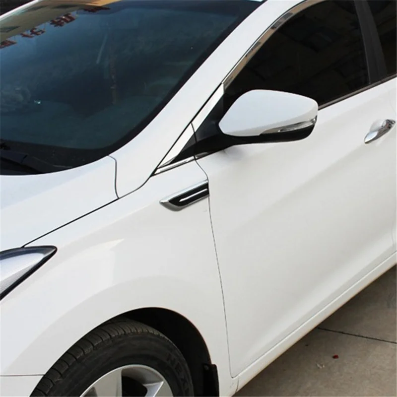 2Pcs Silver & Black DIY Car Side Vent Stickers – Decorative Fender Air Flow Covers (16cm X 6.8cm)