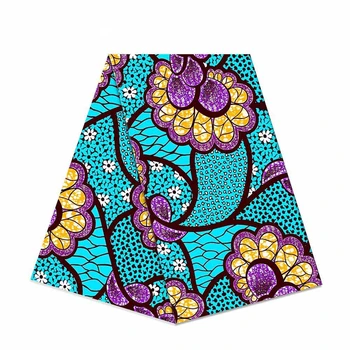 

African Flower Real Wax Print Fabric For Sewing Dress 2020 High quality Ankara Nigerian Veritable Cotton Print Wax Fabric