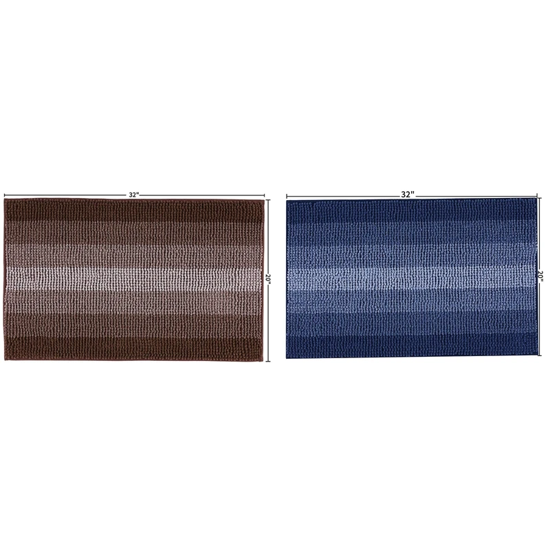 Chenille Bathroom Rug(32 inchx20 inch) Extra Soft Absorbent Bath Shag Mat, Non Slip and Machine-Washable Bath Carpet for Tub Sho