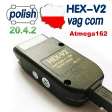 2020 mais novo hex v2 interface vagcom 20.4.1 vag com 20.4.2 para vw para audi skoda seat vag 20.4 polonês inglês diagnóstico do carro