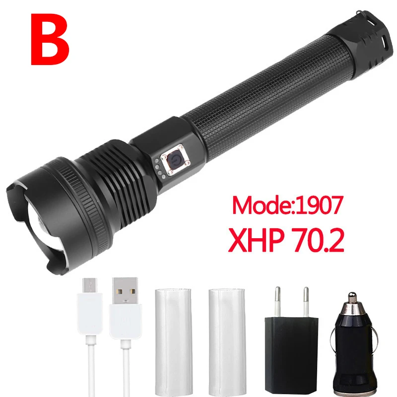 Z90 самый мощный XHP90 светодиодный светильник-вспышка, фонарь с зумом XHP70.2 USB Перезаряжаемый Тактический светильник 18650or26650 походная охотничья лампа - Испускаемый цвет: Package B