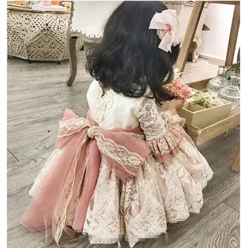 

Spring Summer Baby Girl Dress Lace Vintage Baby Girls Birthday Dresses Vestido Birthday Party Princess Dress 0-5 Years