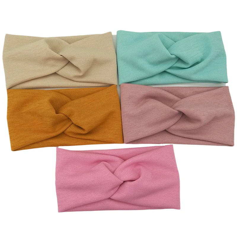 

New fashion girls milk silk yoga headband accessories solid color sports headband double cross sports bandages yoga headband