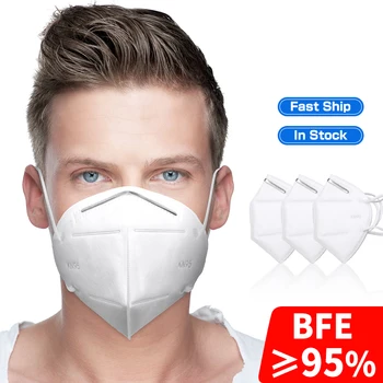 

5/150PCS Medical Mask KN95 Protective Dust Face Mask Filter 4-Layer Mouth Masks Cover Reusable Respirator Pm2.5 Mask