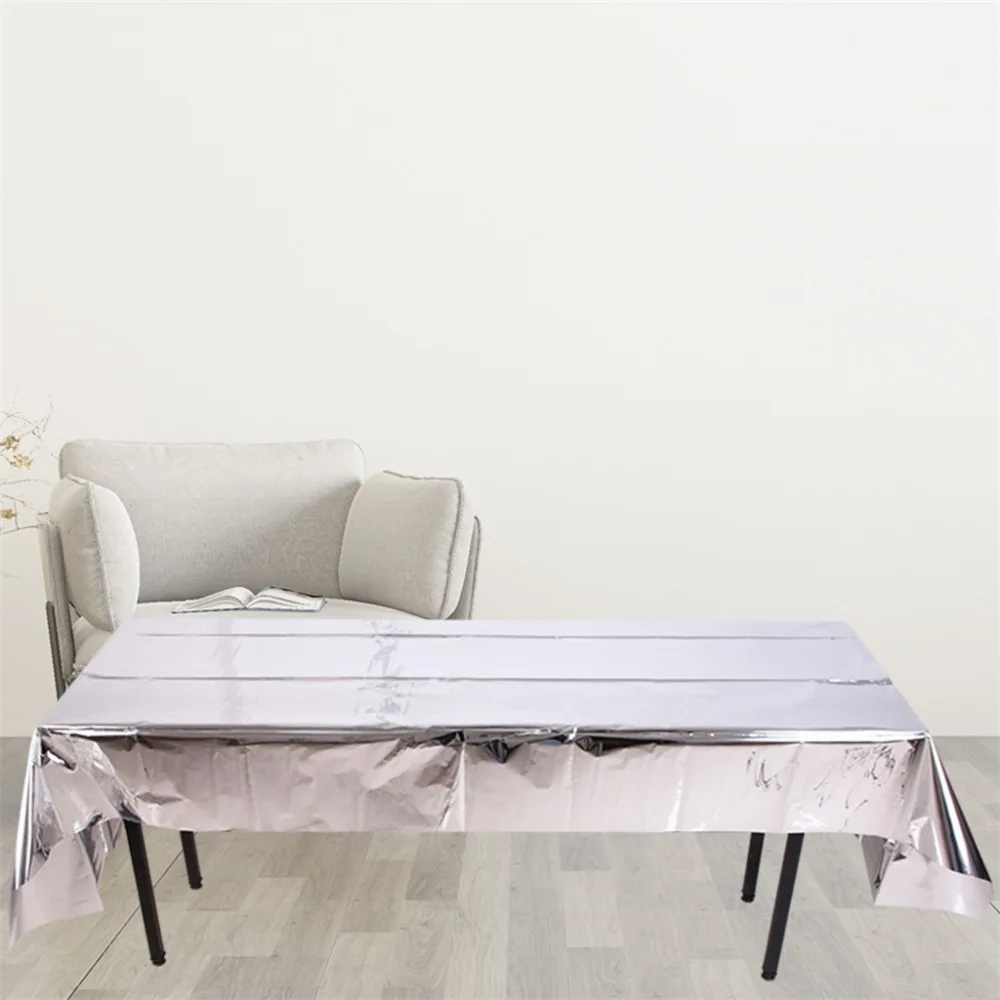 Leaveable Tablecloth Birthday Christmas Party Decoration Foil Tablecloth Rectangular Table Cloth Square on the Table Cover (1)