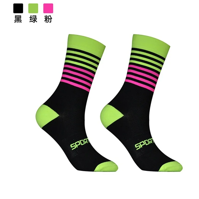 Высокое качество, профессиональные велосипедные носки для мужчин и женщин, баскетбольные, футбольные, для бега, велосипеда, спортивные носки, 4 цвета - Цвет: Xuan-lv