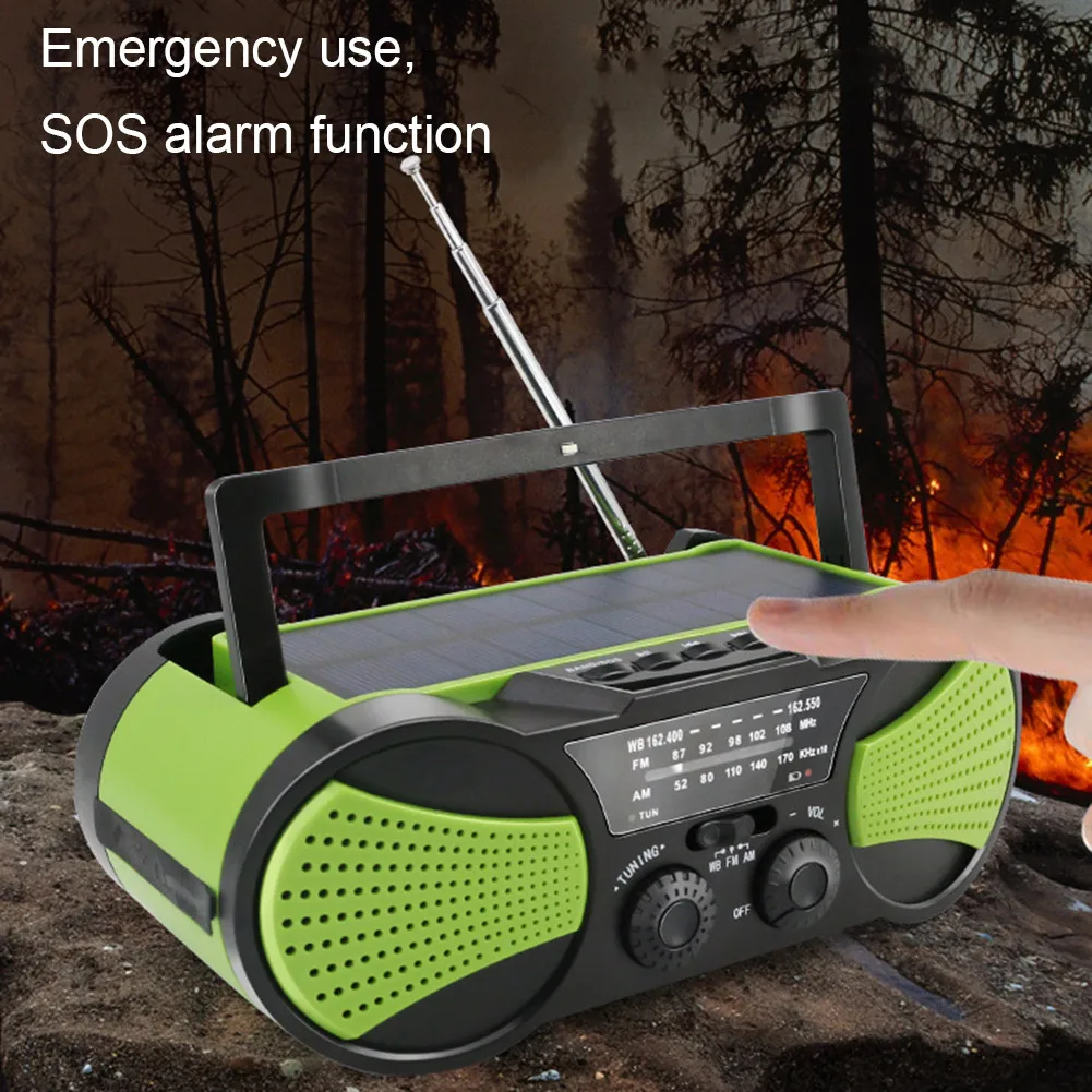 Аварийный Солнечный ручной радио динамик AM FM NOAA с светодиодный фонарик power Bank UY8