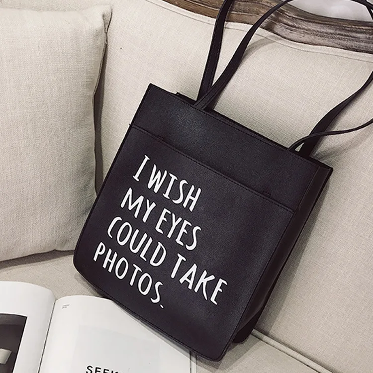 

New Style Youth Trend Versatile Large Capacity Bucket Bag Korean-style Printed Lettered Multi-functional Shoulder Bag