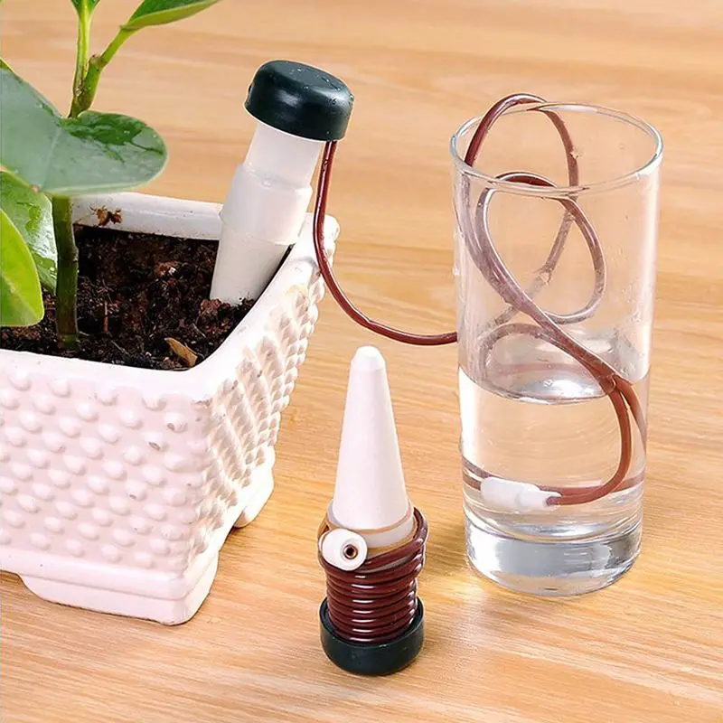 

2PCSceramic water seer lazy automatic fertilization balcony flower fleshy watering device travel garden pouring drip tank system