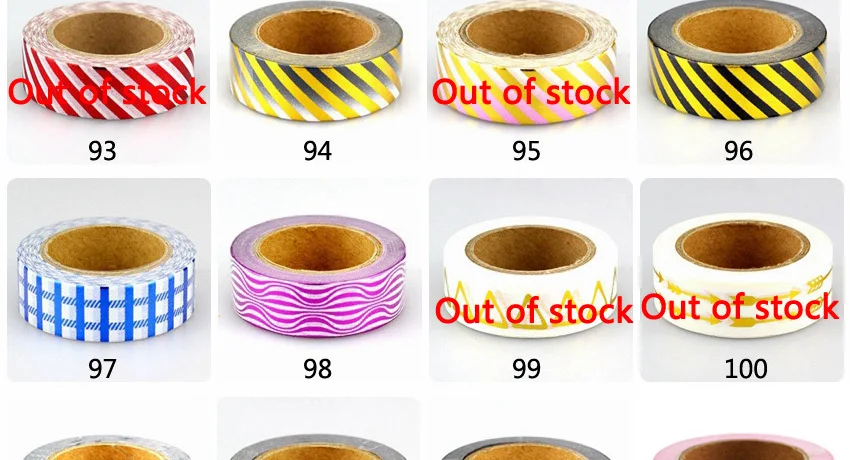 Decorativos de Papelaria Padrões Lote Folha Washi Tape Scrapbooking Ferramenta Fita Adesiva Adesivos Atacado 149 30 Pçs - 15 ??_12
