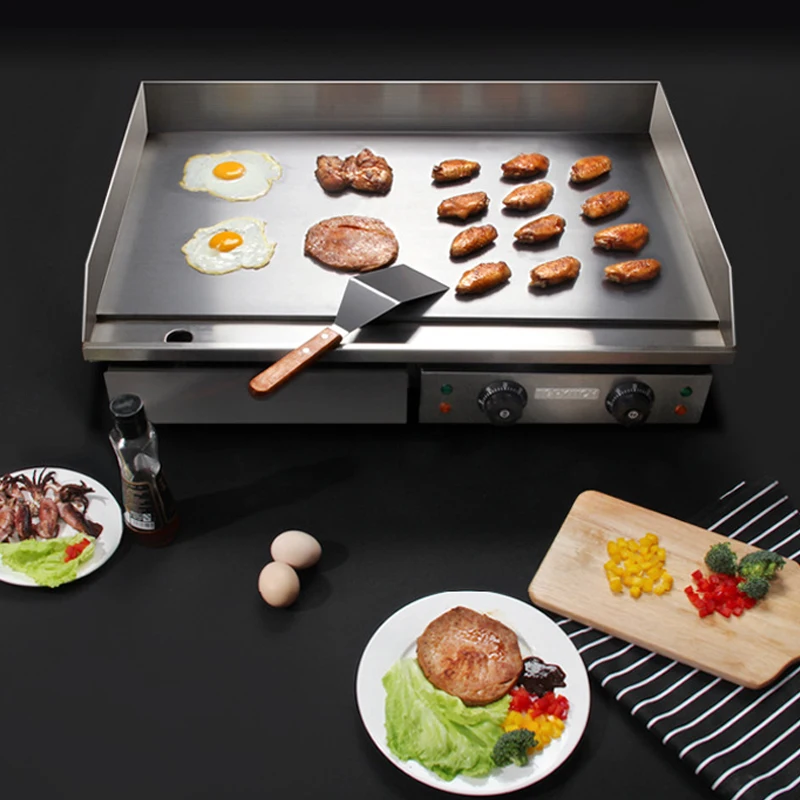 

4.4KW Stainless Steel Electric Griddle Countertop Commercial Hot Plate BBQ Grill 220~240V grlha de churrascos bbq brazil electry
