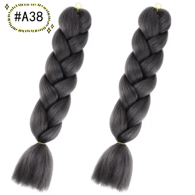 Jumbo Braiding Hair Extensions Kanekalon Braiding Hair 24 Inch Ombre Multiple Tone Colored Synthetic Hair for Women A38