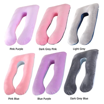 

U-shape Napping Pillow Side Sleeping Lying Pad Backrest Cushion Washable Multifunction Cotton Fabric Pregnancy Maternity Women
