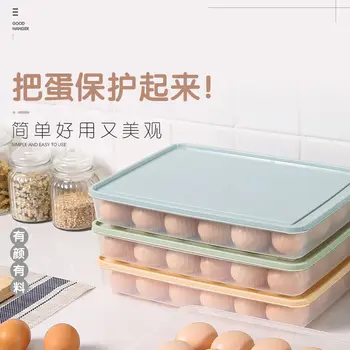 

Refrigerator Egg Storage Freshness Box 24 ge Egg Grid Egg Kitchen Covered Dustproof Food Storage Box Storage Box Wholesale