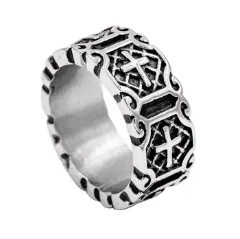 

Retro Punk Stainless Steel Cross Ring for Men Women Fashion Hip Hop Skeleton Cross Rings for Men