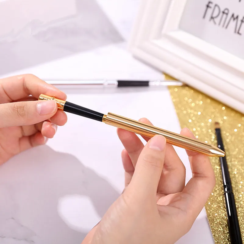 1 шт складной цвета: золотистый серебристый черный губ Макияж Кисть