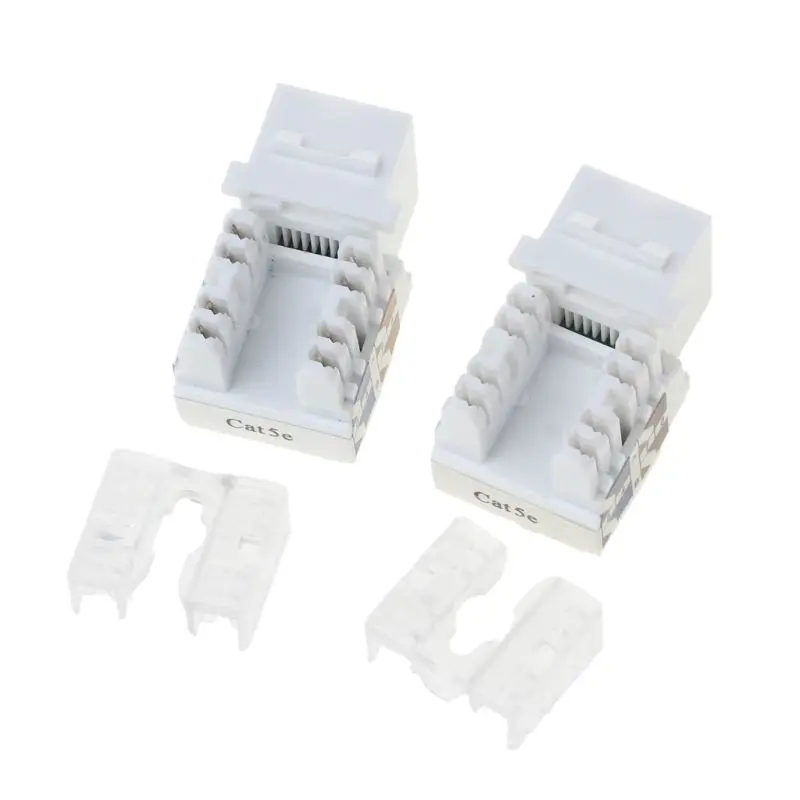 2 шт. CAT5e сетевой модуль информационный разъем RJ45 Ethernet кабельный модуль разъем сетевой разъем адаптер Cat5e позолоченный Keysto