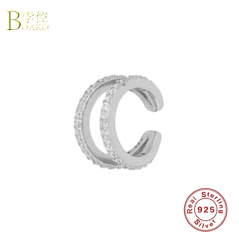 CANNER 925 пробы Серебряная Ушная манжета c тип Циркон одиночные серьги клипсы
